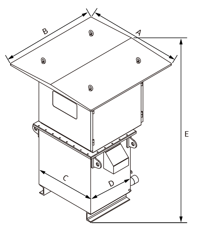 Forced Air Cooled Transformer Rectifier Linedrawing