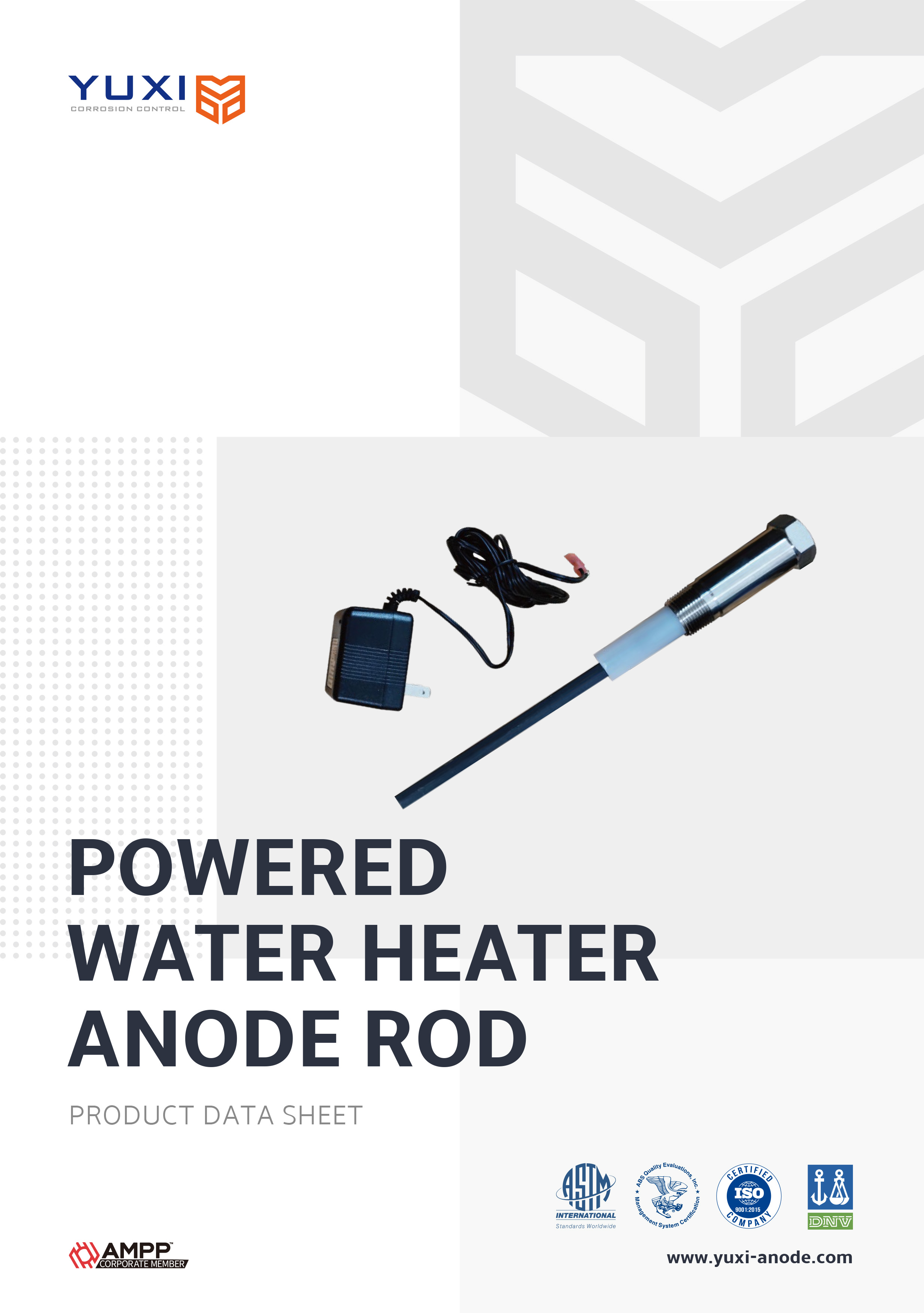 Powered Water Heater Anode Rod Datasheet