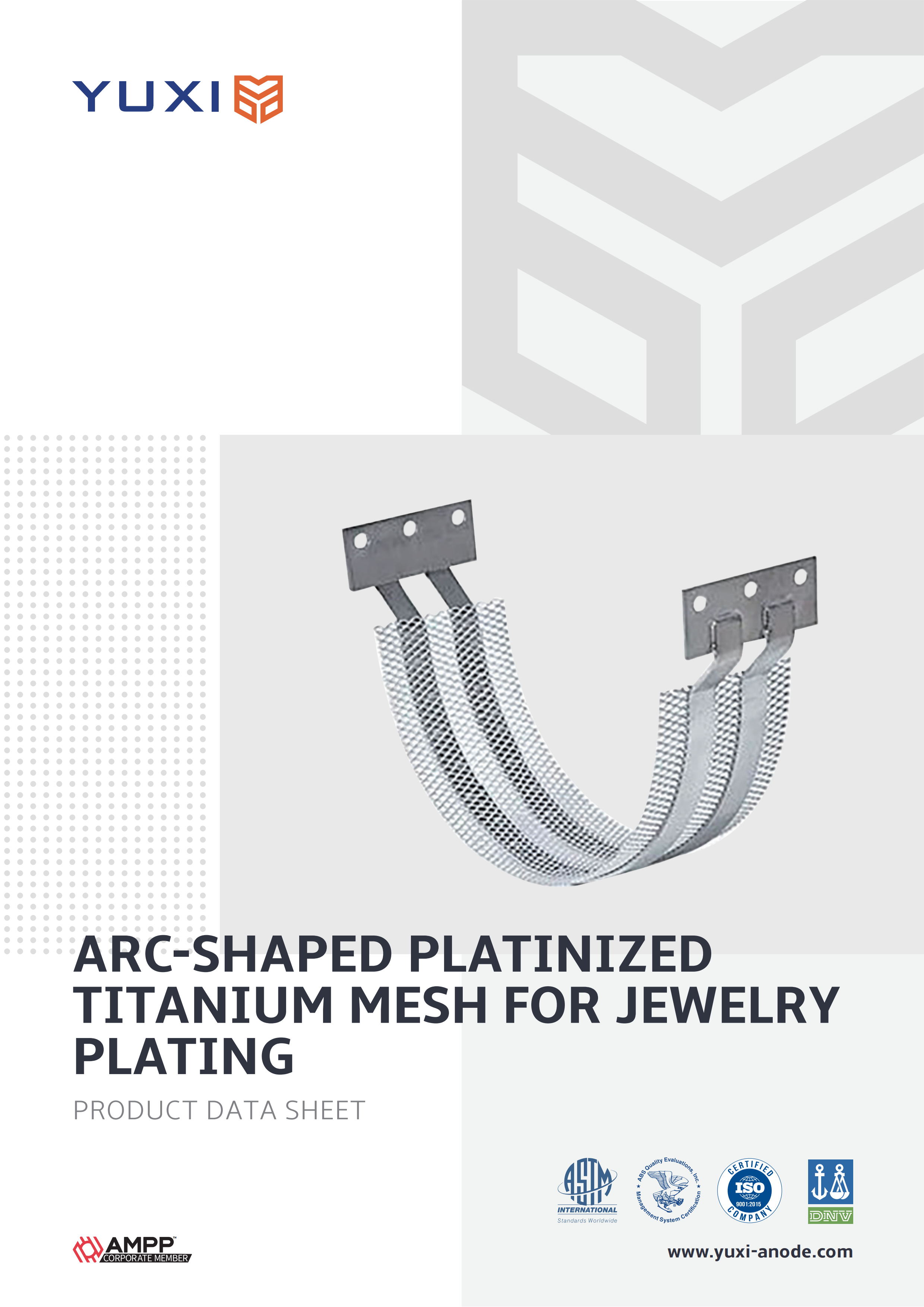 Arc-shaped Platinized Titanium Mesh for Jewelry Plating Datasheet