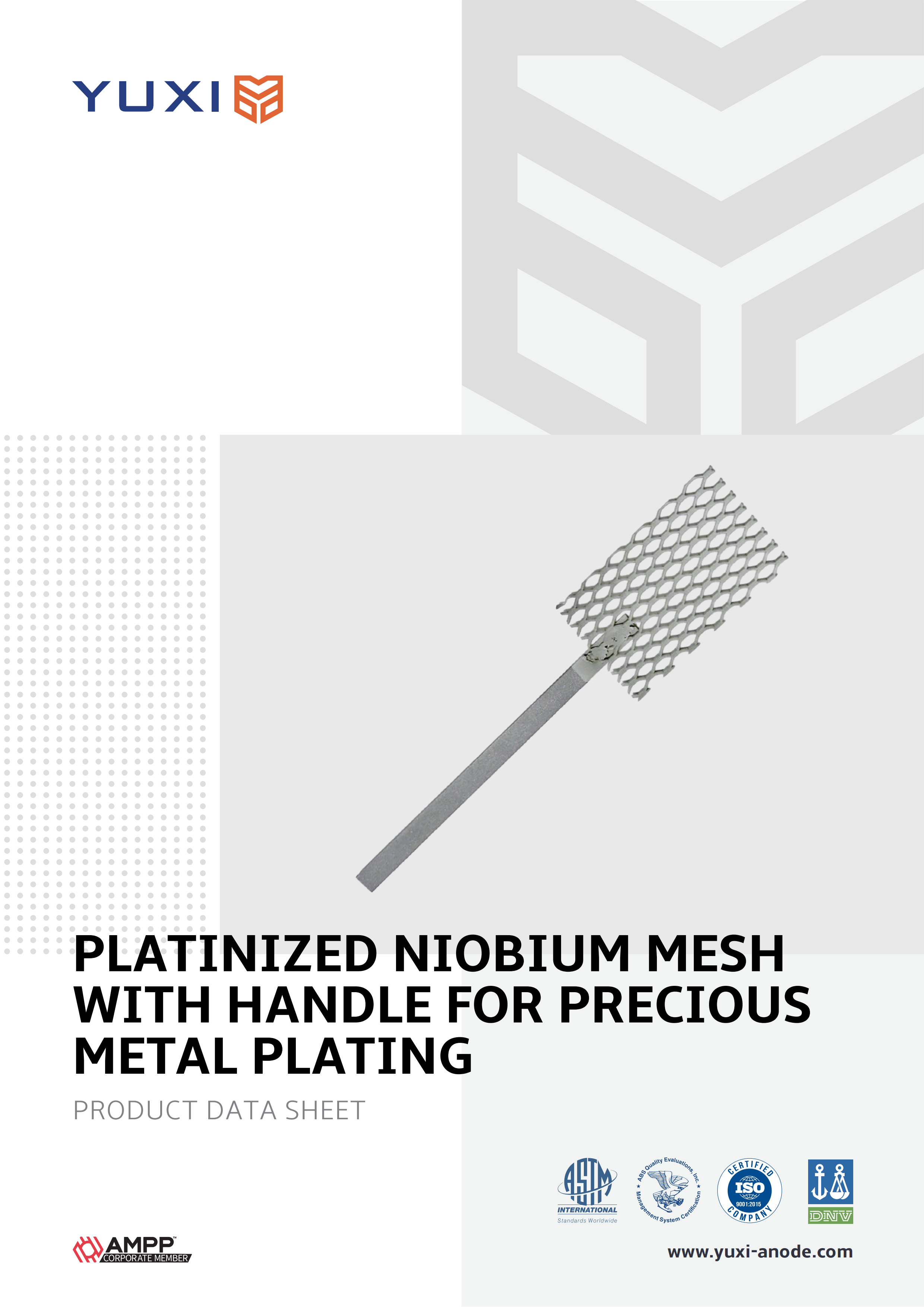 Platinized Niobium Mesh with Handle for Precious Metal Plating Datasheet