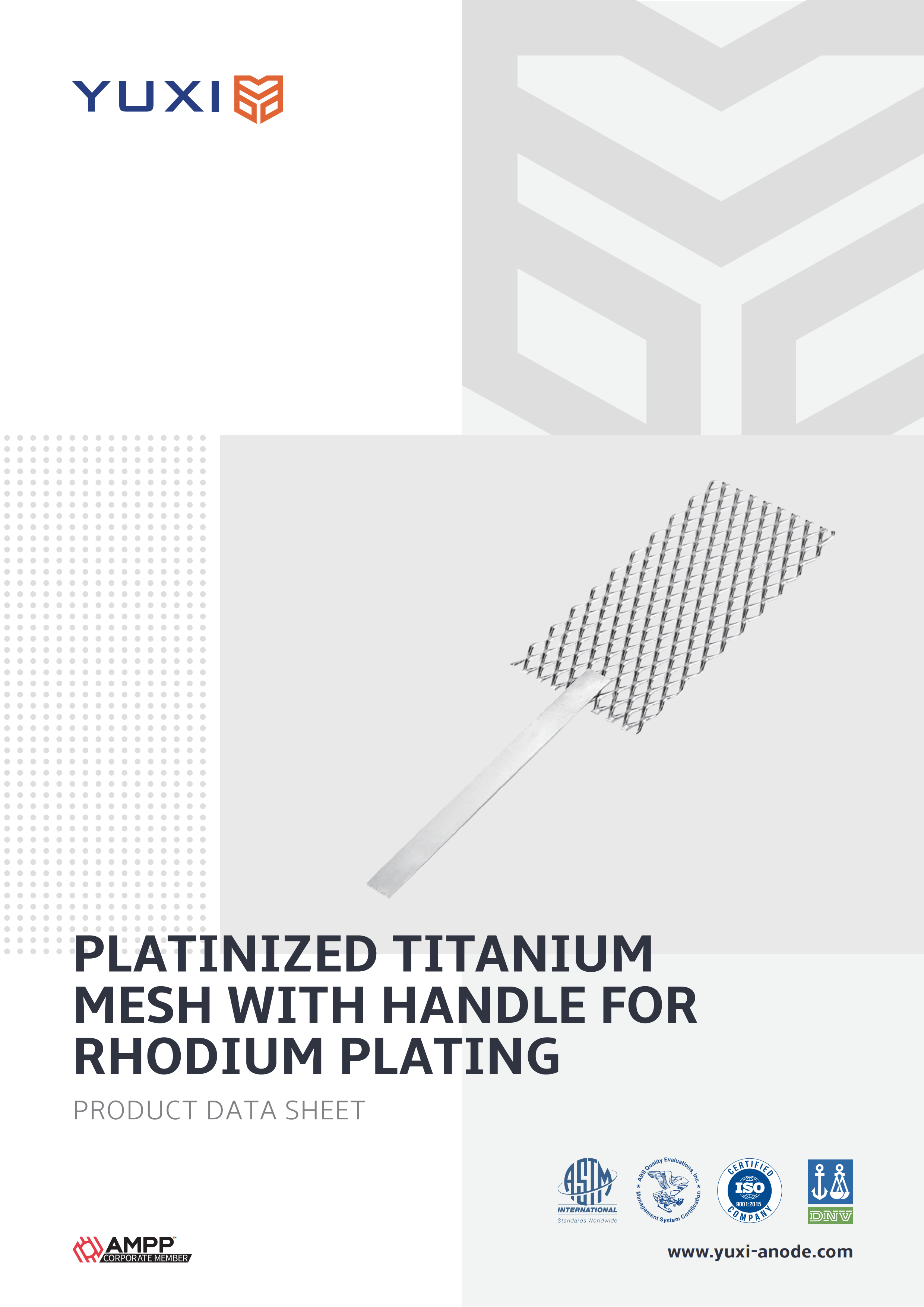 Platinized Titanium Mesh with Handle for Rhodium Plating Datasheet