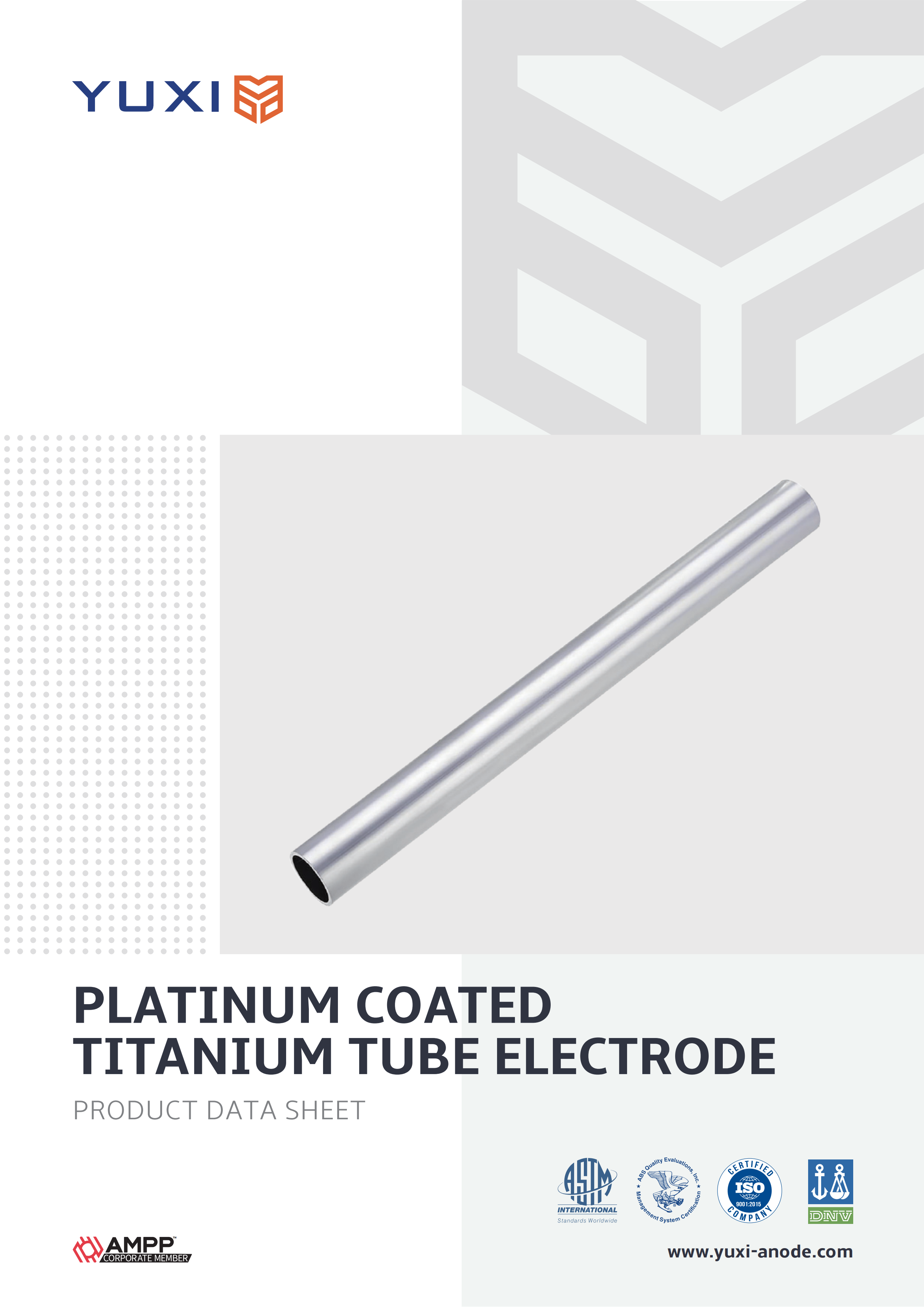 Platinum Coated Titanium Tube Electrode Datasheet