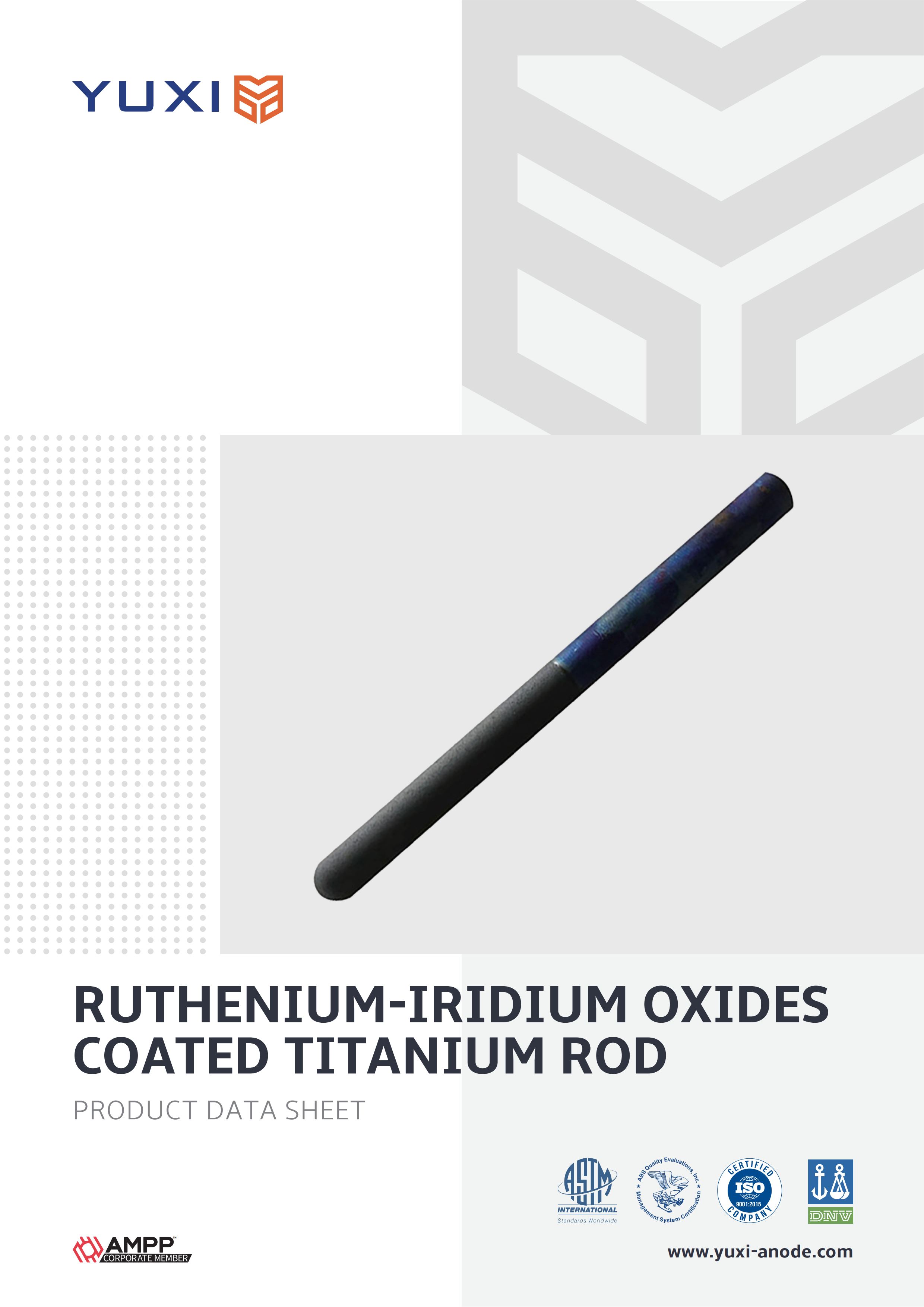 Ruthenium-Iridium Oxides Coated Titanium Rod Datasheet