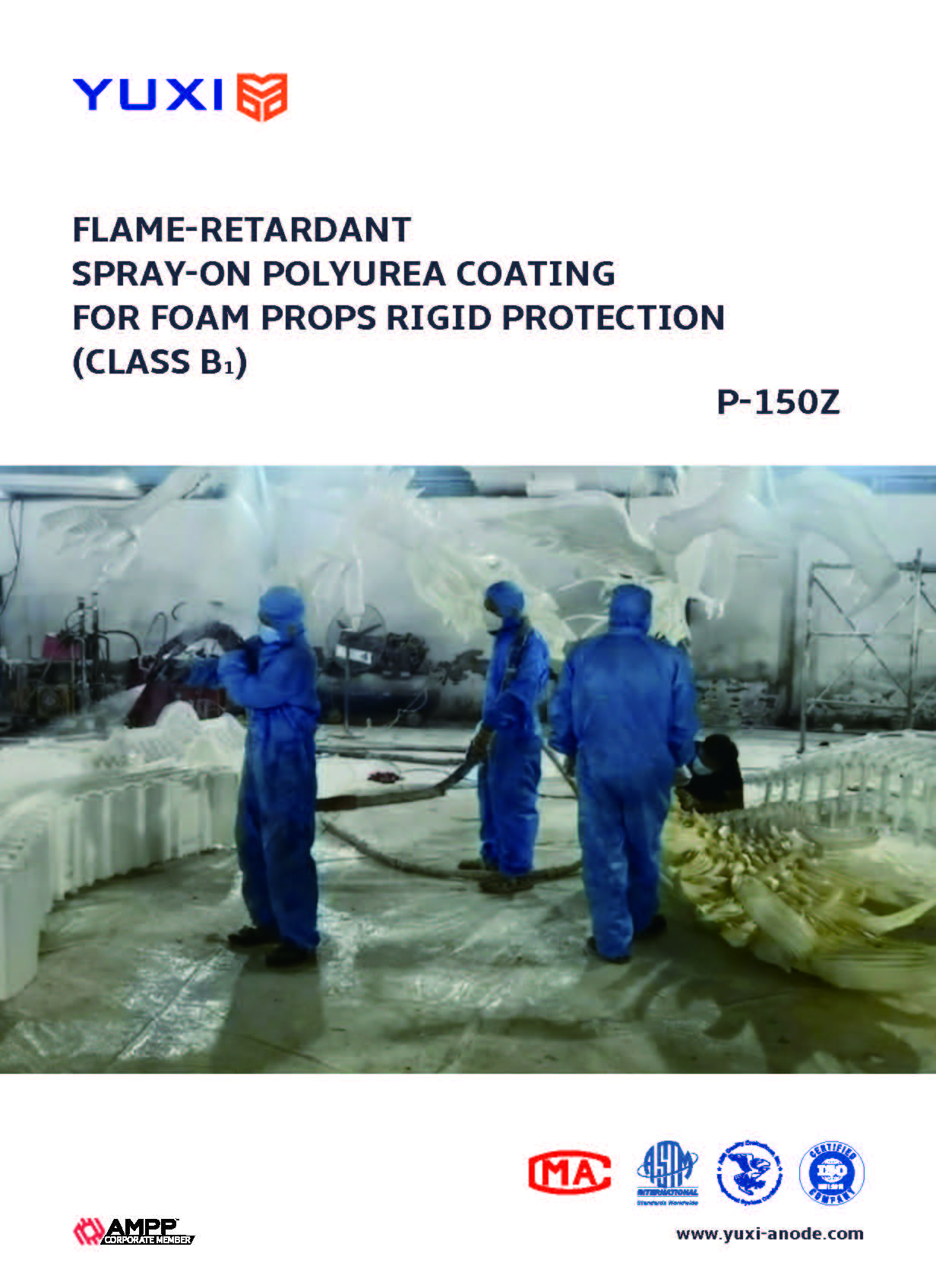 P-150Z-Flame-Retardant Spray-on Polyurea Coating for Foam Props Rigid Protection (Class B1)